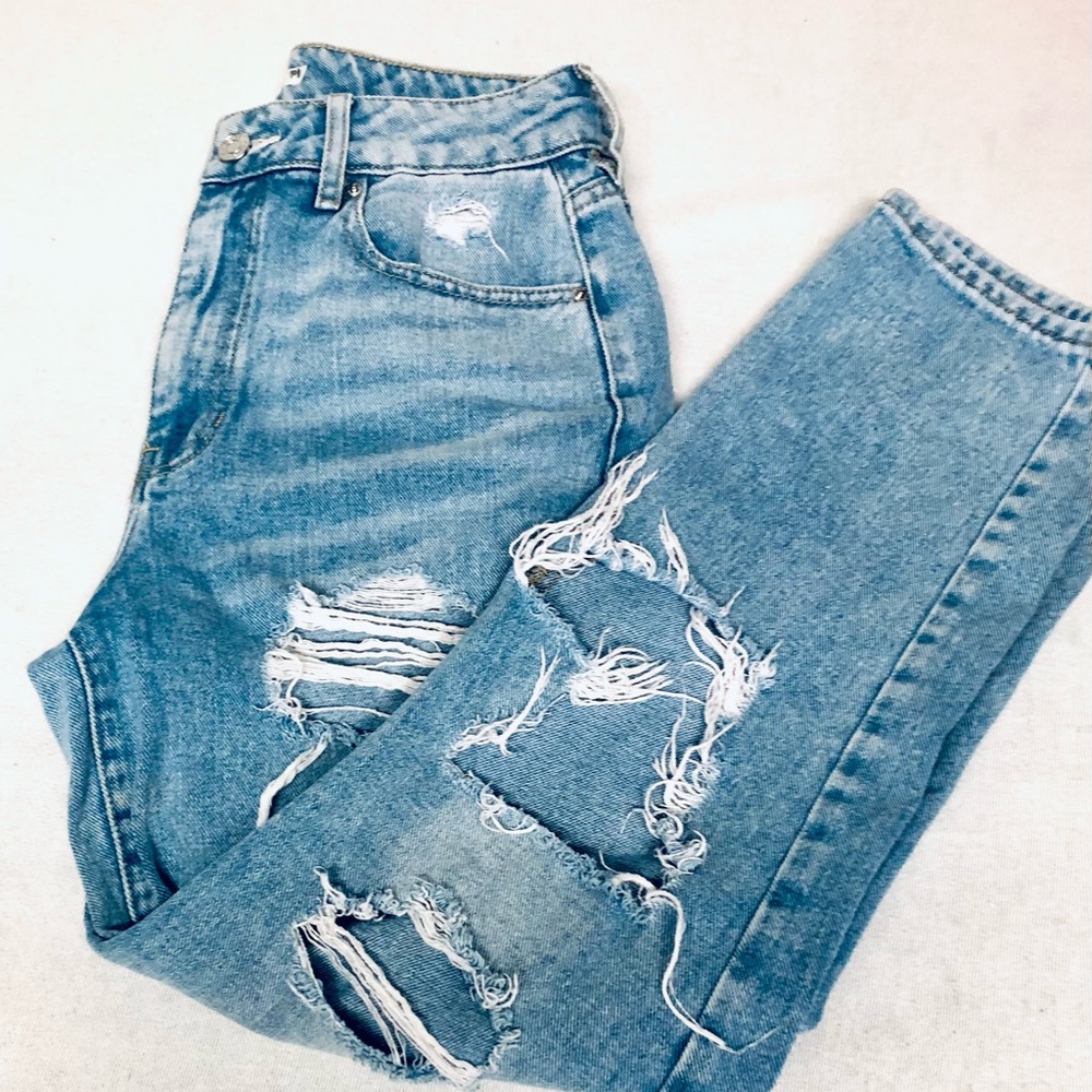 PACSUN DISTRESSED MOM JEANS SIZE 26 - Picture 4 of 11